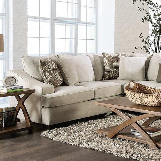 MORNINGTON Sectional, Ivory/Brown - U&U Home Budget Furniture (Carteret, NJ)