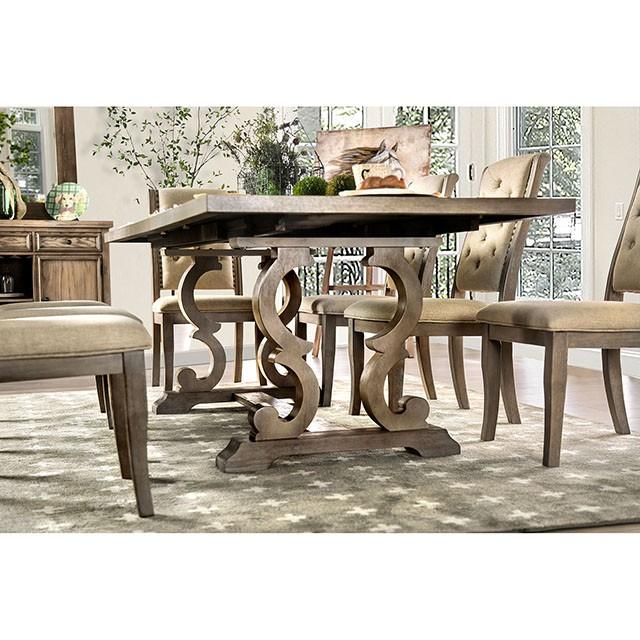 Patience Rustic Natural Tone Dining Table - U&U Home Budget Furniture (Carteret, NJ)