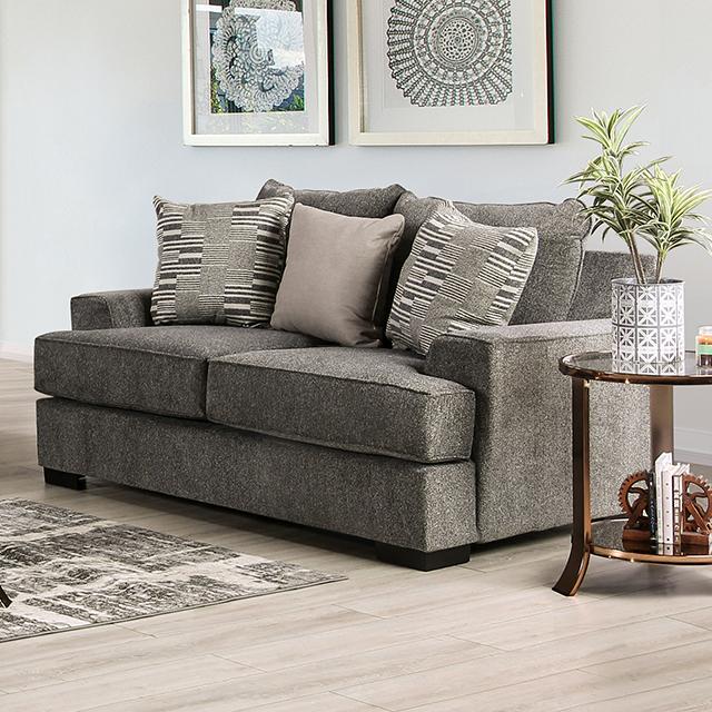 HOLBORN Loveseat, Gray - U&U Home Budget Furniture (Carteret, NJ)