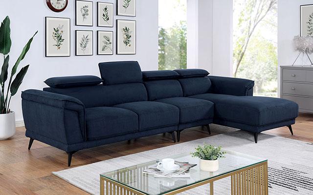 NAPANEE Sectional, Navy - U&U Home Budget Furniture (Carteret, NJ)
