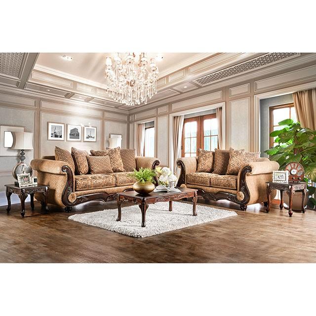 NICANOR Tan/Gold Sofa - U&U Home Budget Furniture (Carteret, NJ)