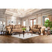 NICANOR Tan/Gold Love Seat - U&U Home Budget Furniture (Carteret, NJ)