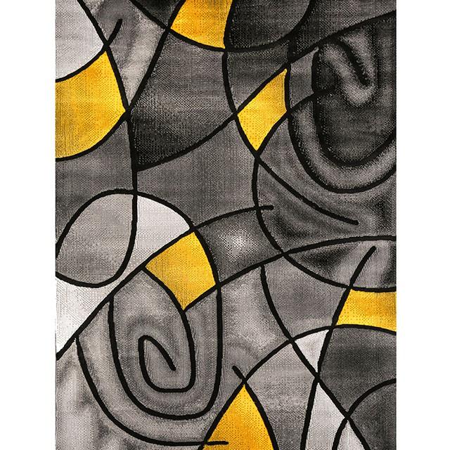Sivas Charcoal Yellow 8' X 10' Area Rug - U&U Home Budget Furniture (Carteret, NJ)