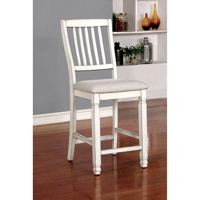 Kaliyah Antique White Counter Ht. Chair (2/CTN) - U&U Home Budget Furniture (Carteret, NJ)