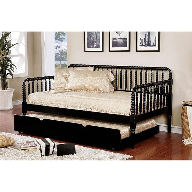 Linda Black Twin Daybed - U&U Home Budget Furniture (Carteret, NJ)