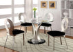 VALO Silver/Black Round Dining Table - U&U Home Budget Furniture (Carteret, NJ)