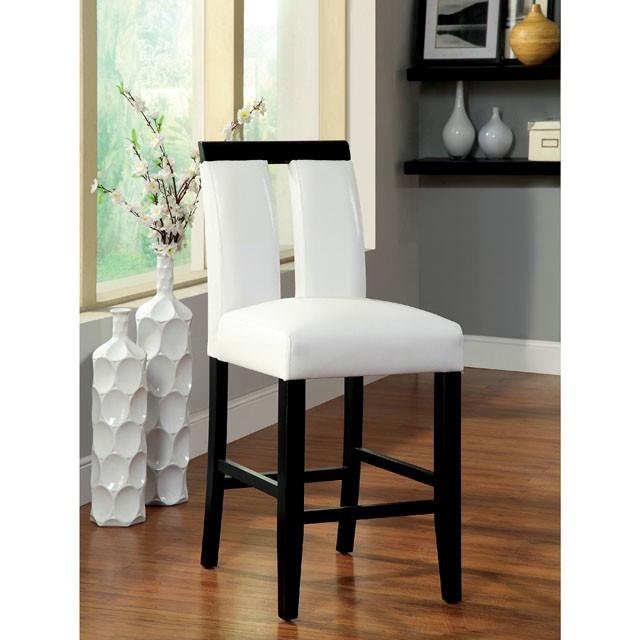 LUMINAR II Black/White Counter Ht. Chair (2/CTN) - U&U Home Budget Furniture (Carteret, NJ)