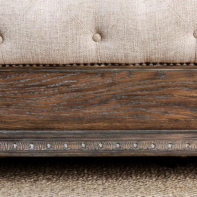LYSANDRA Beige/Rustic Natural Tone Cal.King, E.King, & Queen Bed - U&U Home Budget Furniture (Carteret, NJ)