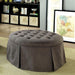 Claes Round Ottoman Gray - U&U Home Budget Furniture (Carteret, NJ)