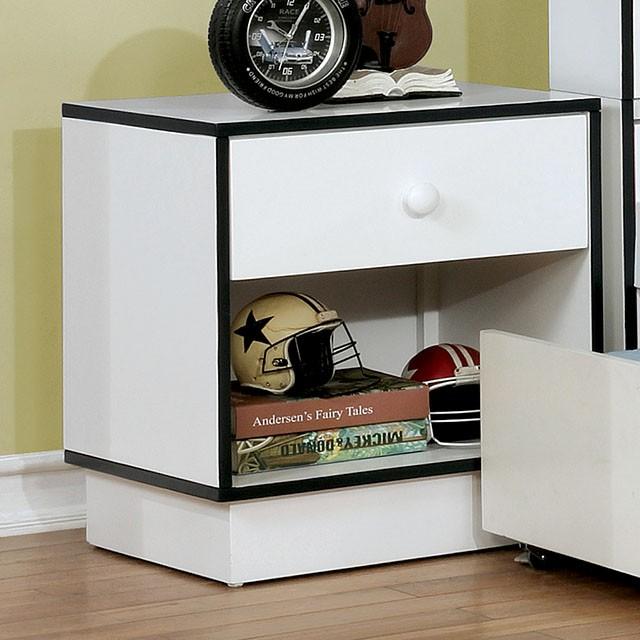 Bobbi Night Stand Blue - U&U Home Budget Furniture (Carteret, NJ)