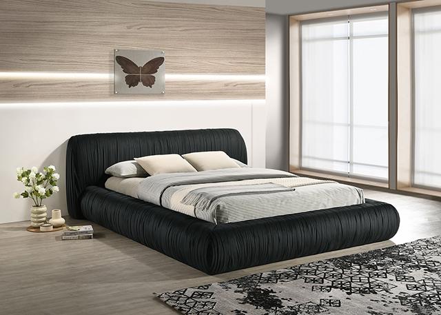 Palmdale Bed Black & Ivory - U&U Home Budget Furniture (Carteret, NJ)