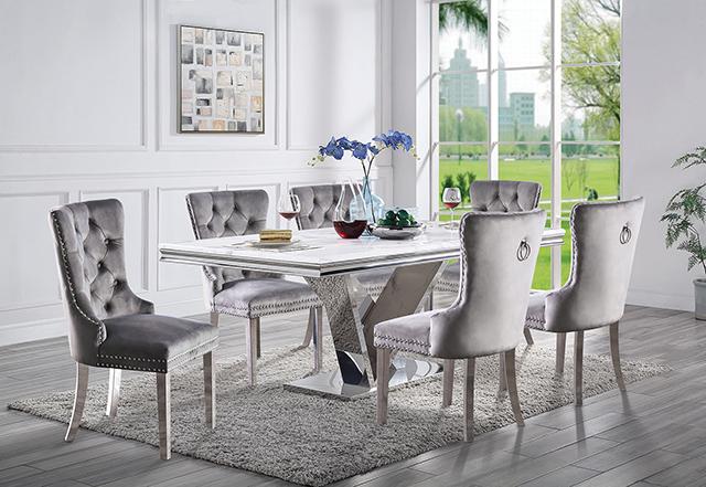Valdevers 7 Pc Dining Table Set - U&U Home Budget Furniture (Carteret, NJ)