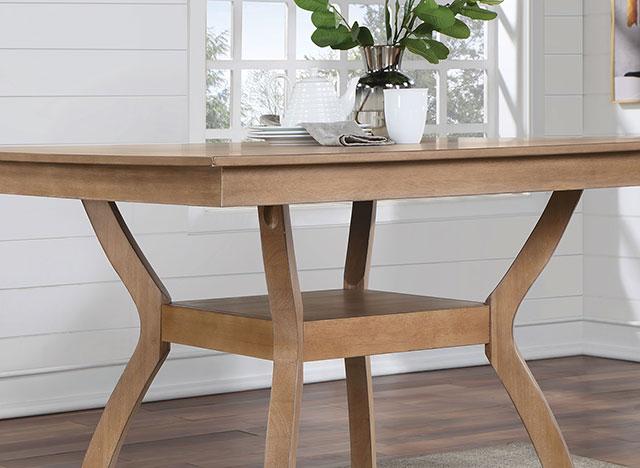 UPMINSTER Counter Ht. Table, Natural Tone - U&U Home Budget Furniture (Carteret, NJ)