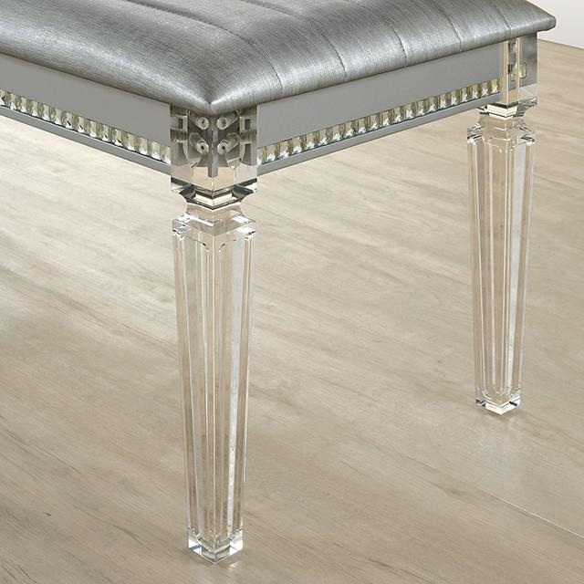 MADDIE Bench, Silver - U&U Home Budget Furniture (Carteret, NJ)