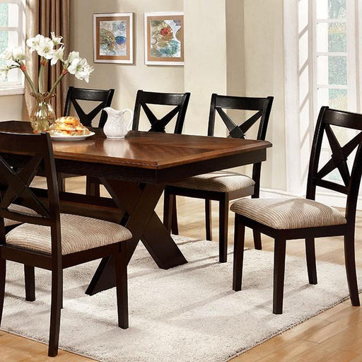 Liberta Dark Oak/Black Dining Table - U&U Home Budget Furniture (Carteret, NJ)