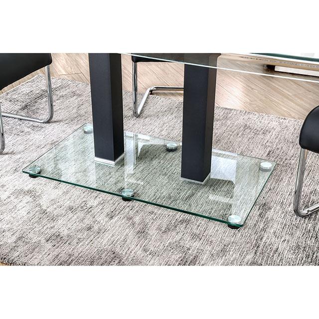 Richfield Black/Chrome Dining Table - U&U Home Budget Furniture (Carteret, NJ)