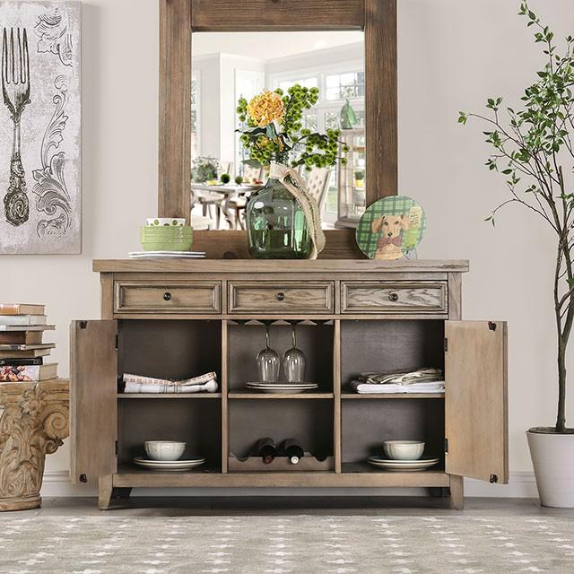 Patience Rustic Natural Tone Server - U&U Home Budget Furniture (Carteret, NJ)