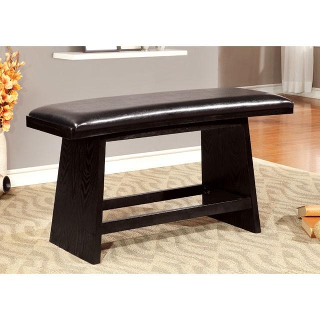 HURLEY Black Counter Ht. Bench - U&U Home Budget Furniture (Carteret, NJ)