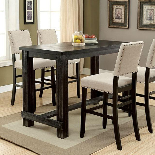 Sania II Antique Black Bar Table, Antique Black - U&U Home Budget Furniture (Carteret, NJ)
