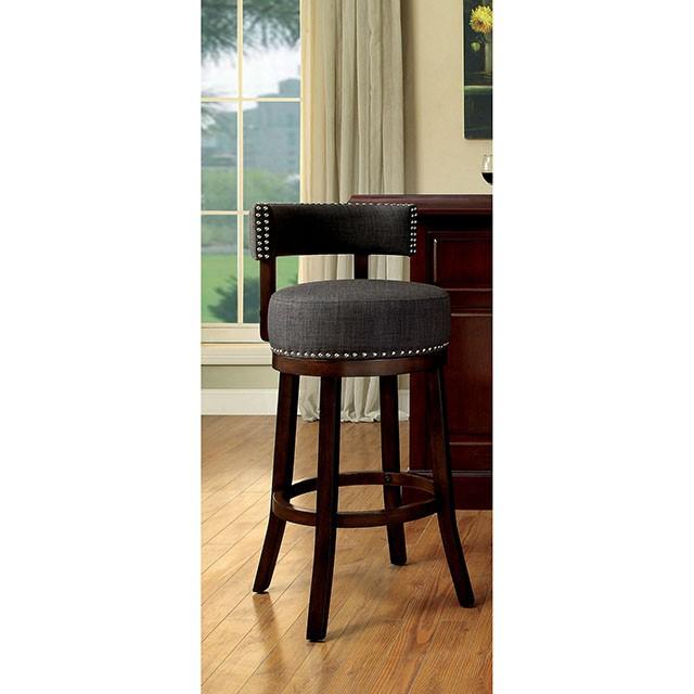 LYNSEY Dark Oak/Gray 29" Bar Stool - U&U Home Budget Furniture (Carteret, NJ)