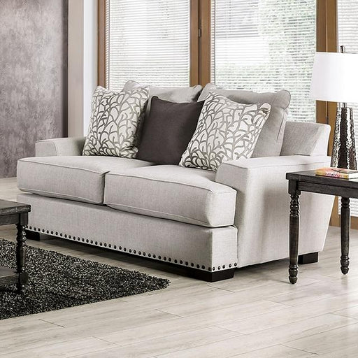 PICOTEE Loveseat, Light Gray/Black - U&U Home Budget Furniture (Carteret, NJ)
