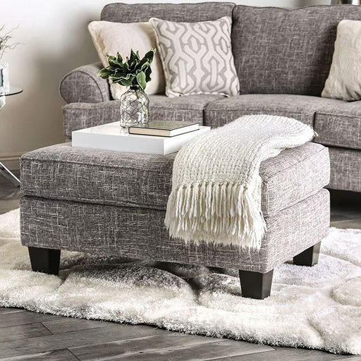 Pierpont Gray Ottoman - U&U Home Budget Furniture (Carteret, NJ)