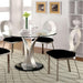 VALO Silver/Black Round Dining Table - U&U Home Budget Furniture (Carteret, NJ)