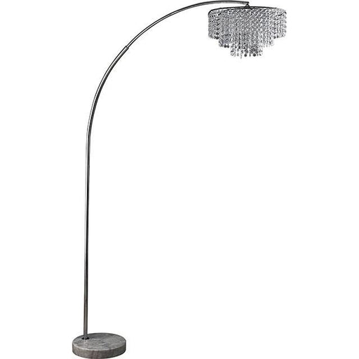 Julie Chrome 62"H Crystal Chrome Arch Lamp - U&U Home Budget Furniture (Carteret, NJ)