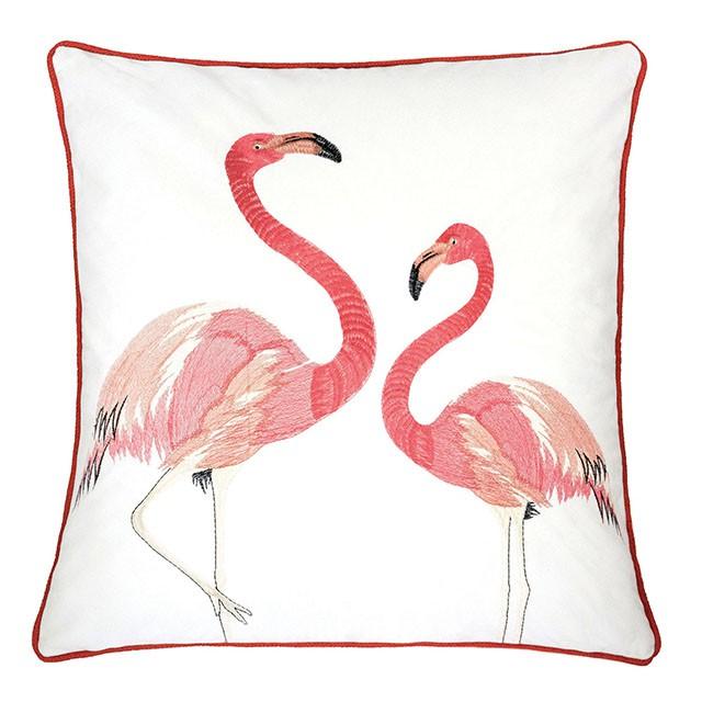 Lina Flamingo 20" X 20" Pillow, Pair Flamingo - U&U Home Budget Furniture (Carteret, NJ)