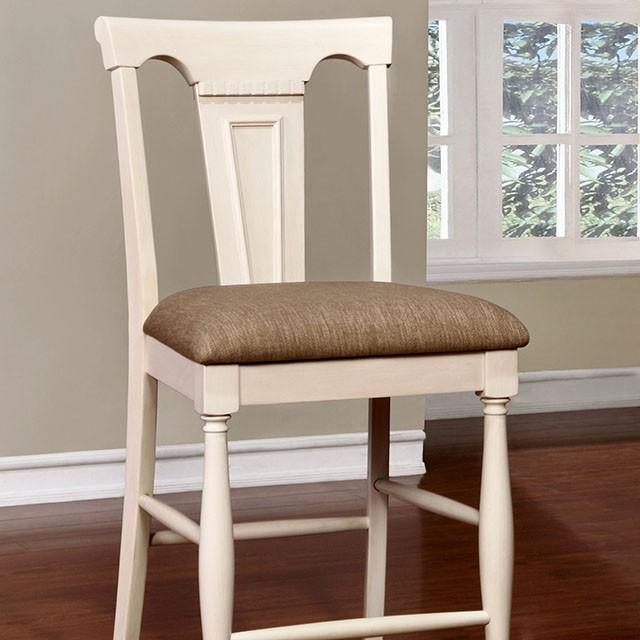 SABRINA Off White/Cherry Ctr.Ht. Chair, Cherry & White (2/CTN) - U&U Home Budget Furniture (Carteret, NJ)
