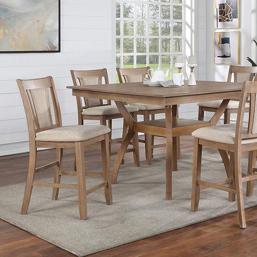 UPMINSTER Counter Ht. Table, Natural Tone - U&U Home Budget Furniture (Carteret, NJ)