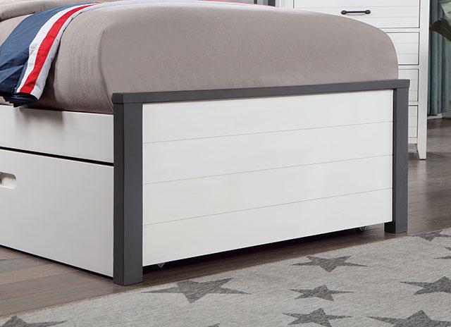 PRIAM Full & Twin Bed, White/Gray, Pink, Chrome, & Yellow - U&U Home Budget Furniture (Carteret, NJ)