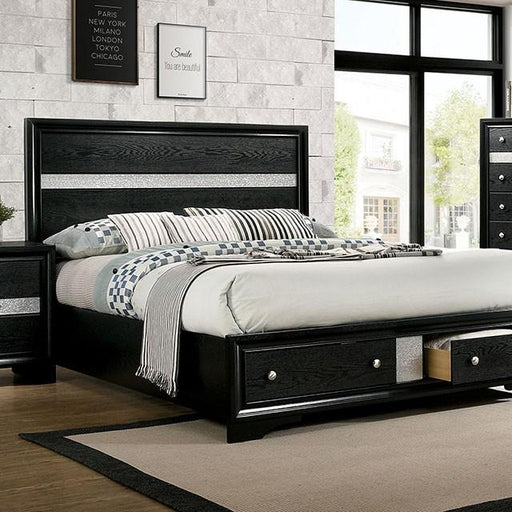 CHRISSY E.King, Full, & Queen Bed White, Grey, & Black - U&U Home Budget Furniture (Carteret, NJ)