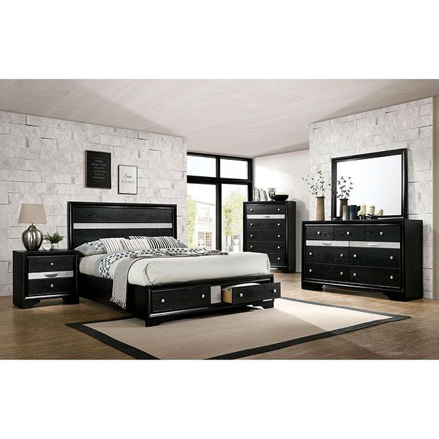 CHRISSY E.King, Full, & Queen Bed White, Grey, & Black - U&U Home Budget Furniture (Carteret, NJ)