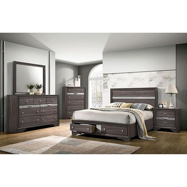 CHRISSY E.King, Full, & Queen Bed White, Grey, & Black - U&U Home Budget Furniture (Carteret, NJ)