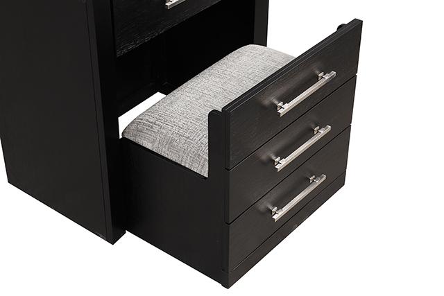 Ashbourne Bedside Vanity Set with Stool Contemporary - U&U Home Budget Furniture (Carteret, NJ)
