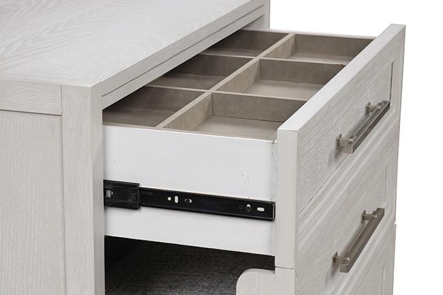 Ashbourne Bedside Vanity Set with Stool Contemporary - U&U Home Budget Furniture (Carteret, NJ)