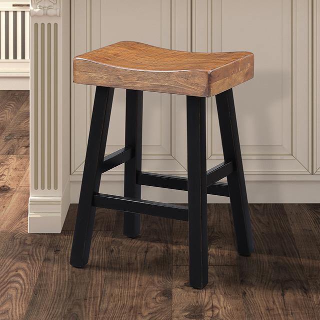 Biasca 24" Stool (2/CTN) White, Brown, & Black - U&U Home Budget Furniture (Carteret, NJ)