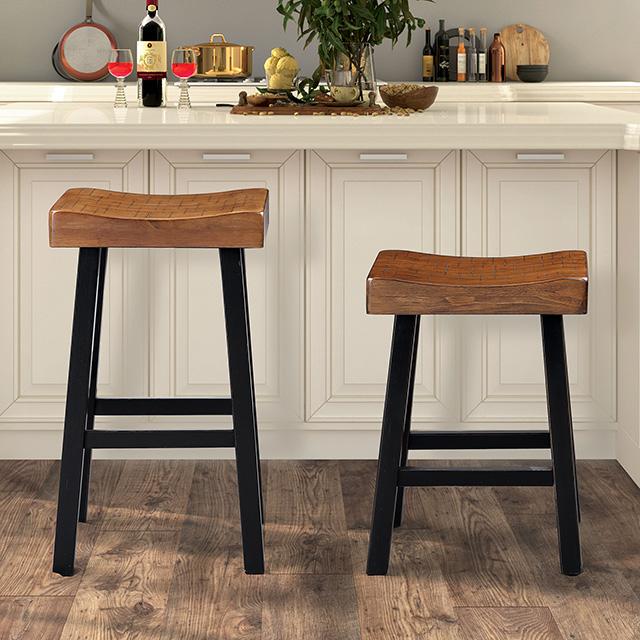 Biasca 29" Stool (2/CTN) White, Brown, & Black - U&U Home Budget Furniture (Carteret, NJ)