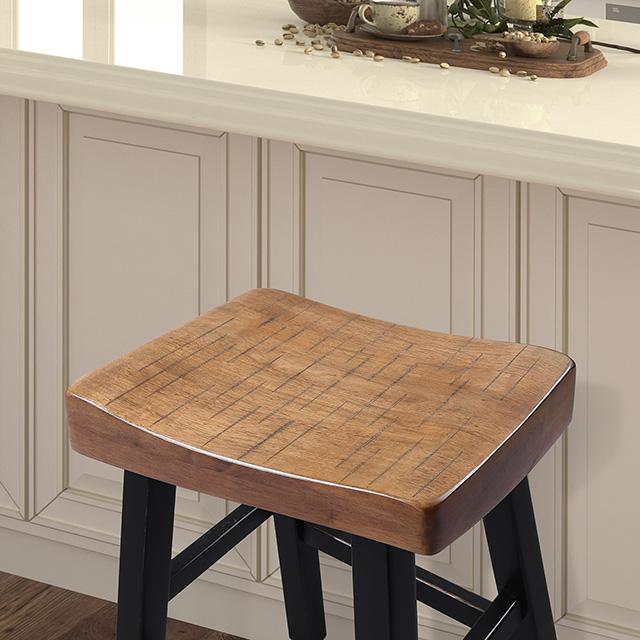 Biasca 29" Stool (2/CTN) White, Brown, & Black - U&U Home Budget Furniture (Carteret, NJ)