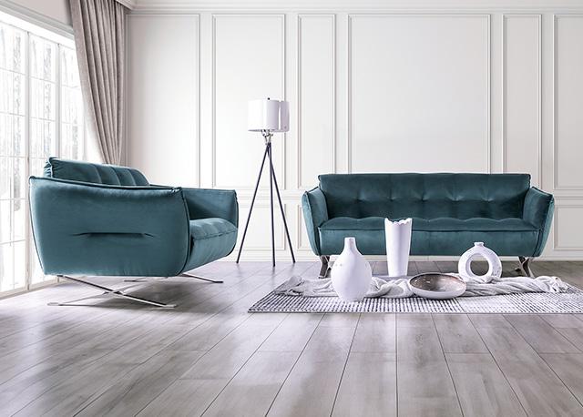 Civellutino Sofa Teal - U&U Home Budget Furniture (Carteret, NJ)