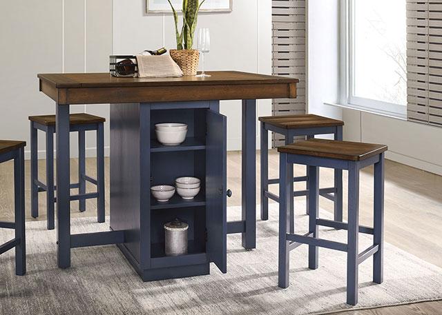 Azurine 5 Pc. Counter Ht. Set - U&U Home Budget Furniture (Carteret, NJ)