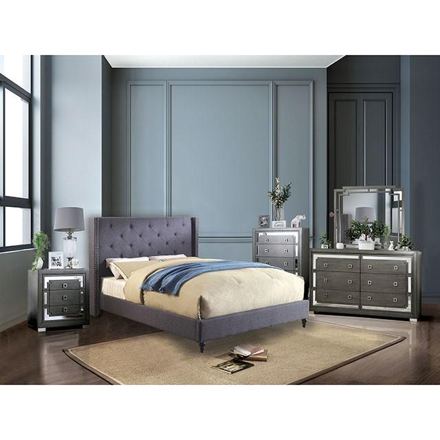 Anabelle Bed Blue & Gray - U&U Home Budget Furniture (Carteret, NJ)