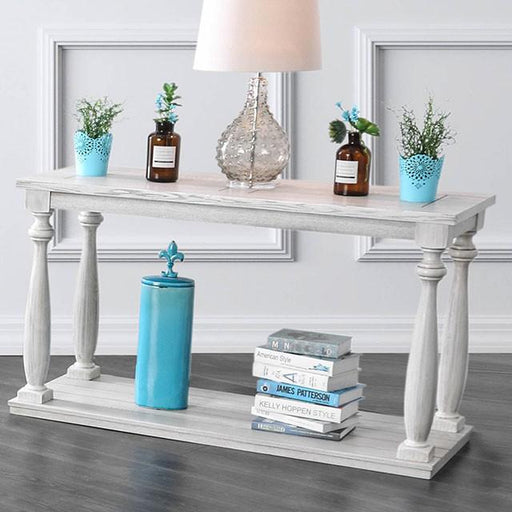 Arlington Antique White Sofa Table - U&U Home Budget Furniture (Carteret, NJ)
