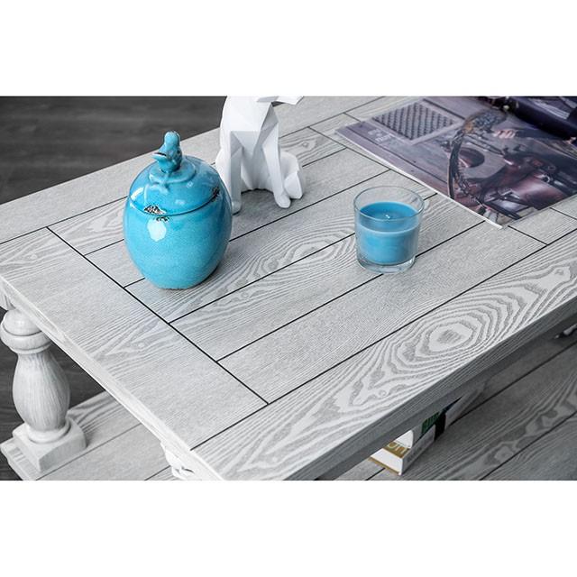 Arlington Antique White End Table - U&U Home Budget Furniture (Carteret, NJ)