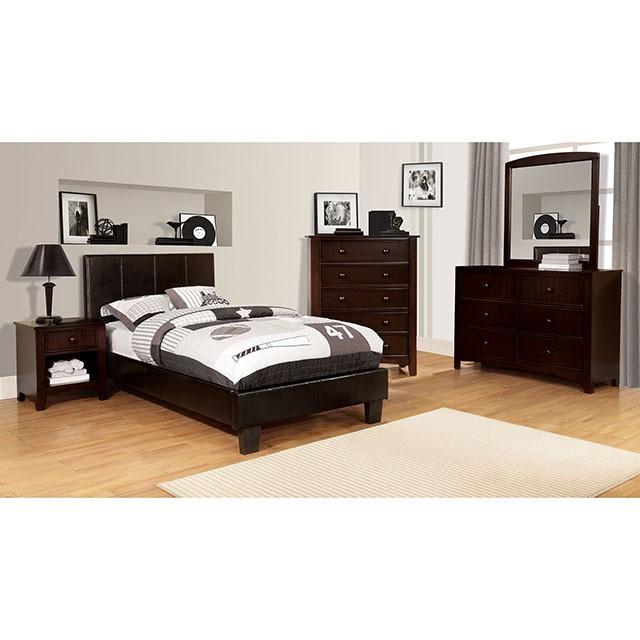 Winn Park Bed Espresso, Velvet, & White - U&U Home Budget Furniture (Carteret, NJ)