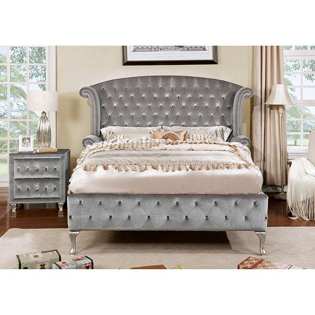 Alzir Night Stand Gray - U&U Home Budget Furniture (Carteret, NJ)