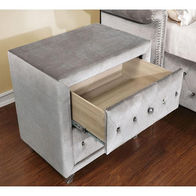 Alzir Night Stand Gray - U&U Home Budget Furniture (Carteret, NJ)