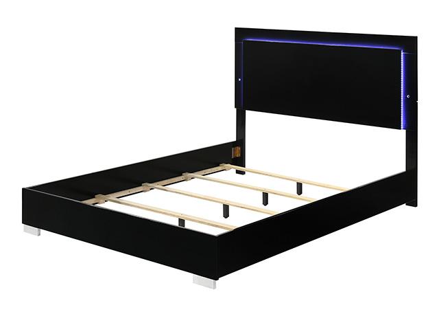 Sinistra Bed Beige, Black, White - U&U Home Budget Furniture (Carteret, NJ)