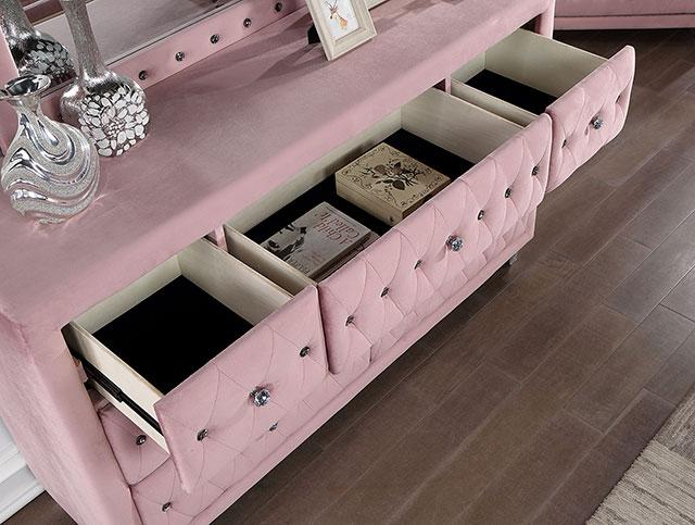 Zohar Bed Black & Pink - U&U Home Budget Furniture (Carteret, NJ)